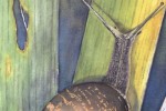 Watercolour portrait of a snail