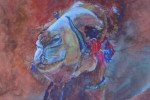 Watercolour portrait of camel