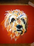 Pastel double dog portrait